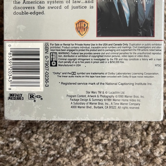 Presumed Innocent VHS Videotape - Picture 3 of 7